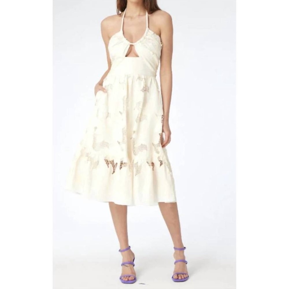 Gilner Farrar antique white embroidery dress